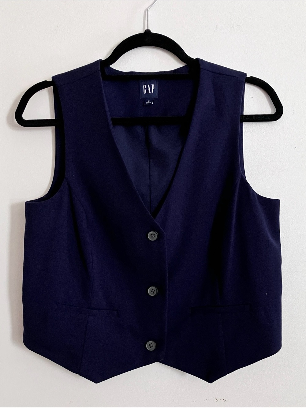 GAP Navy V-Neck Three-Button Vest Women’s SM